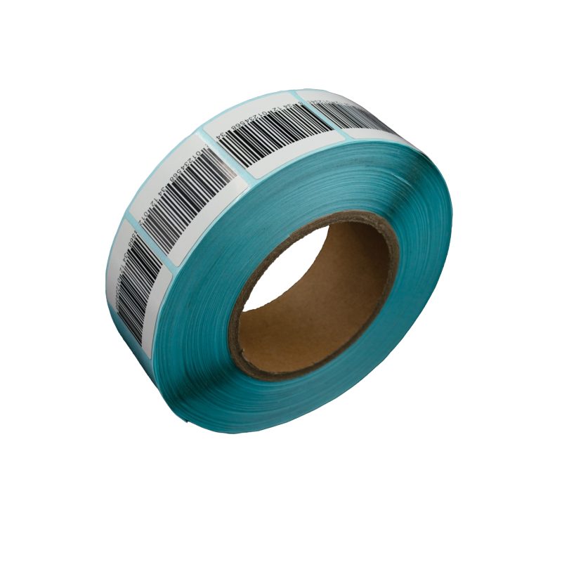 لیبل دزدگیر RF سایز 4*4 پشت آبی بارکددار (بسته 1000 عددی)